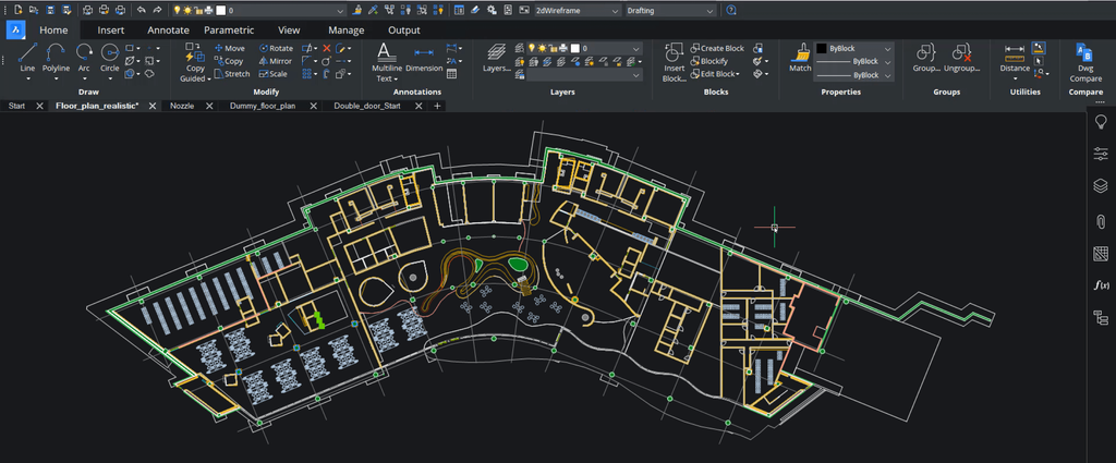 BricsCAD AutoCAD alternatifi CAD programı arayüzü ve mimari çizim